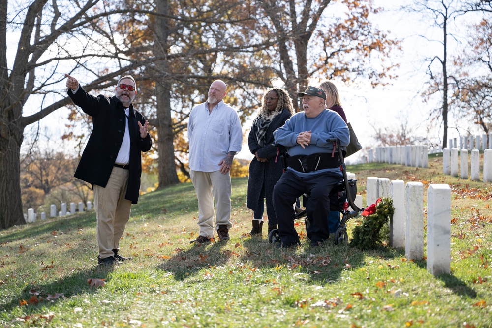 Relatives of First Military Burial at ANC Visit Gravesite