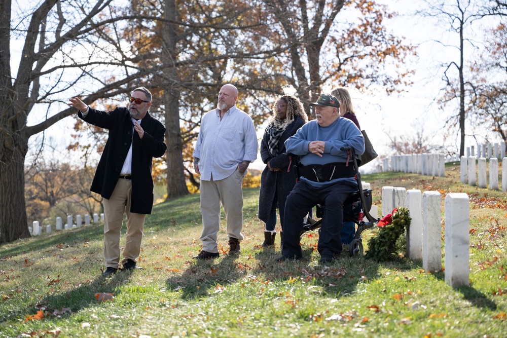 Relatives of First Military Burial at ANC Visit Gravesite