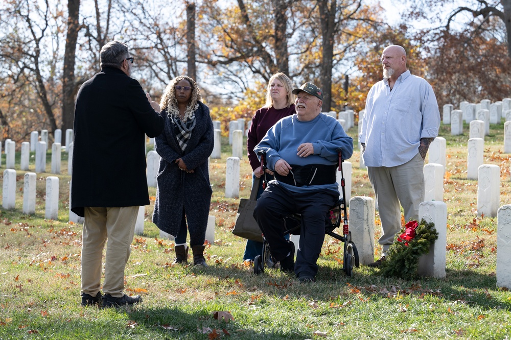 Relatives of First Military Burial at ANC Visit Gravesite