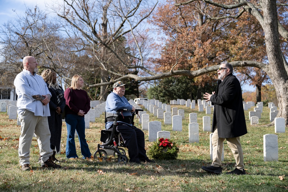 Relatives of First Military Burial at ANC Visit Gravesite