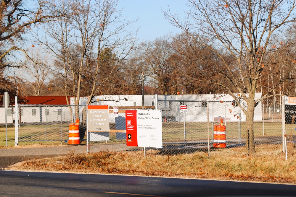 December 2024 construction operations for new 4-story Collective Training Officers Quarters at Fort McCoy