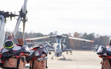 U.S. Marines with HMLA-167 welcome Royal Bahraini Air Force personnel