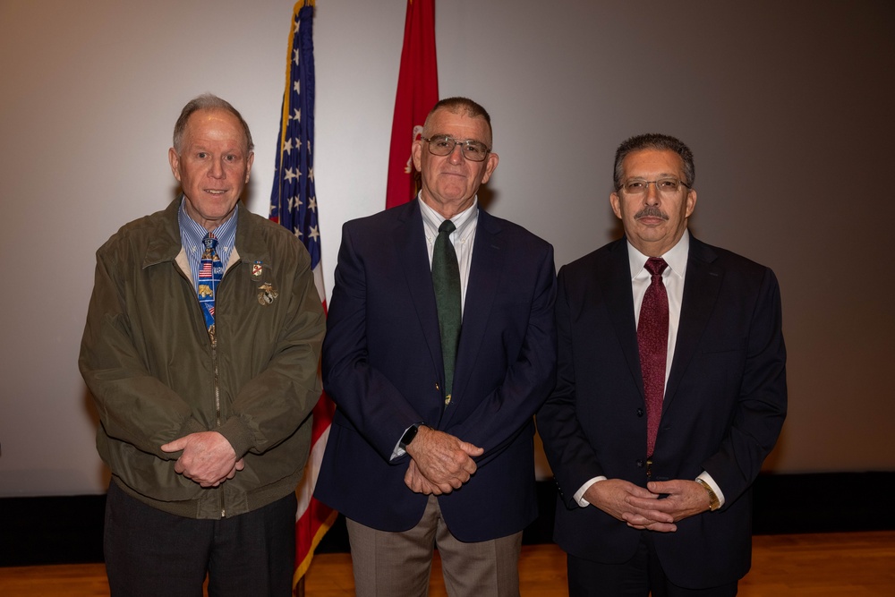 Former Marine Security Guards are awarded by the Sergeant Major of the Marine Corps