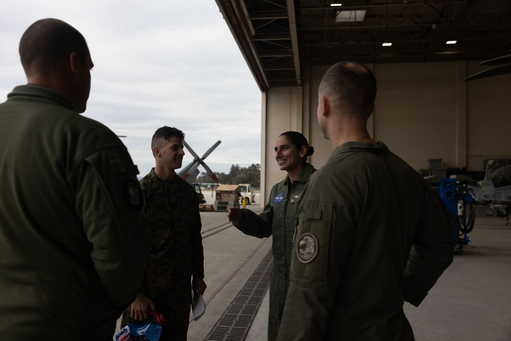 NASA Astronaut Lt. Col. Jasmin Moghbeli reunites with HMLA-367 “Scarface”