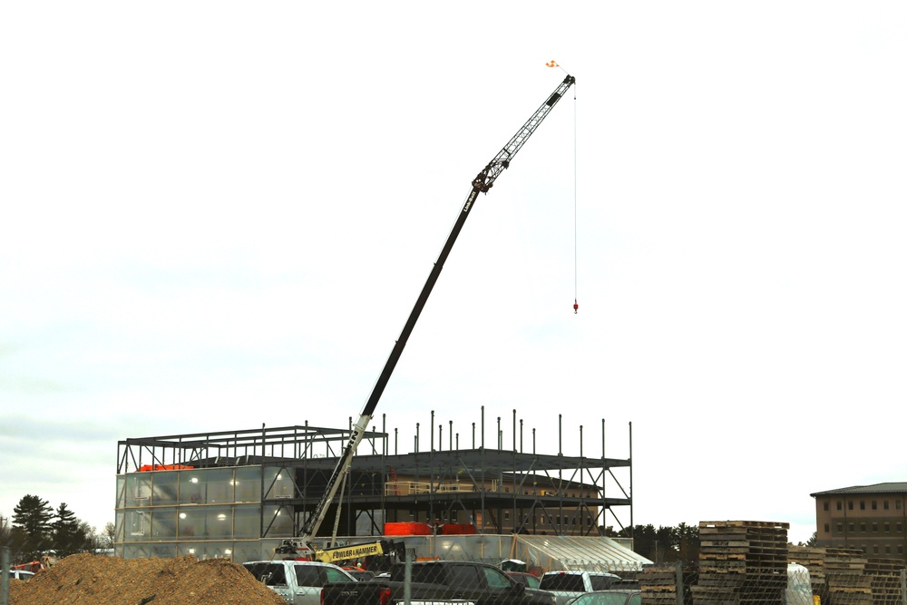 December 2024 construction operations for Fort McCoy East Barracks Project