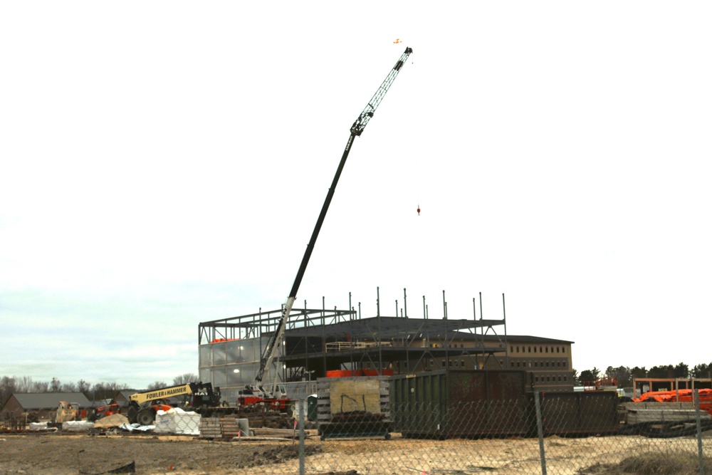 December 2024 construction operations for Fort McCoy East Barracks Project