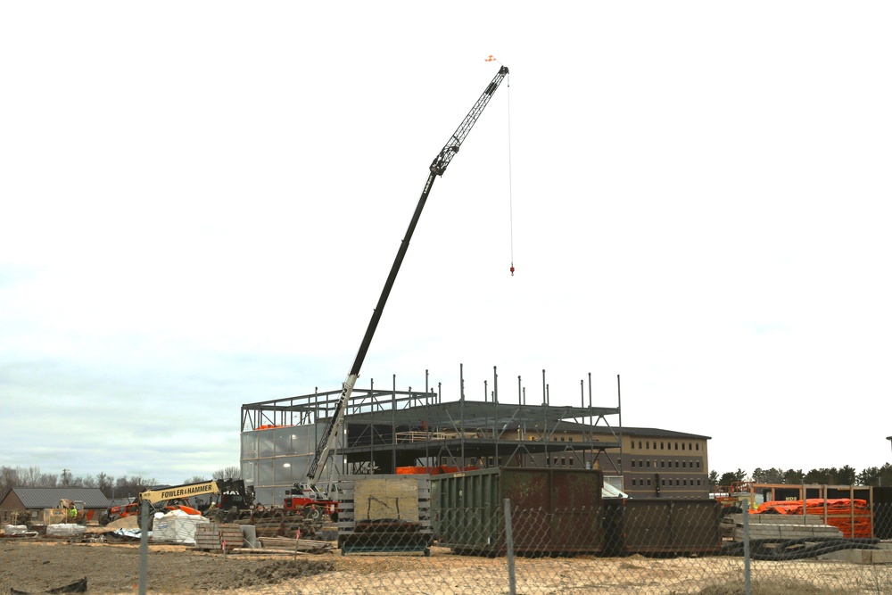 December 2024 construction operations for Fort McCoy East Barracks Project