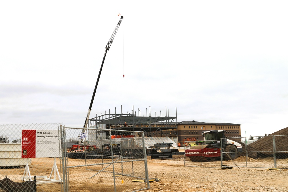 December 2024 construction operations for Fort McCoy East Barracks Project