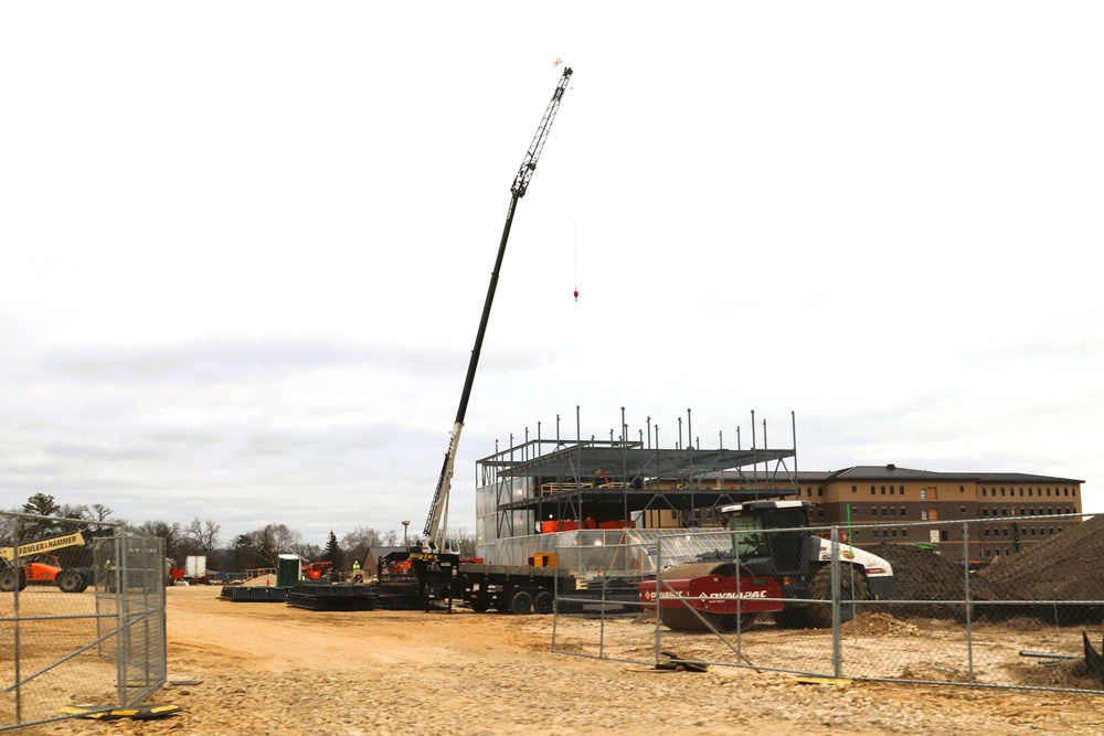 December 2024 construction operations for Fort McCoy East Barracks Project