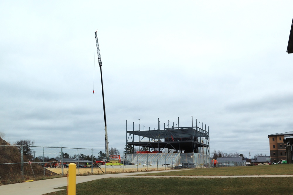 December 2024 construction operations for Fort McCoy East Barracks Project