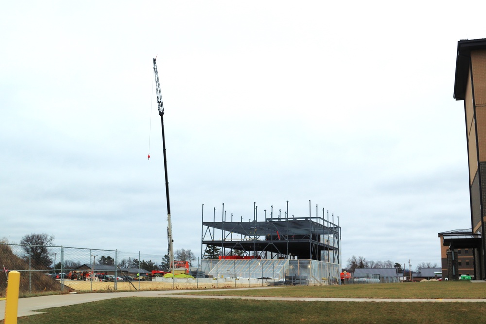 December 2024 construction operations for Fort McCoy East Barracks Project