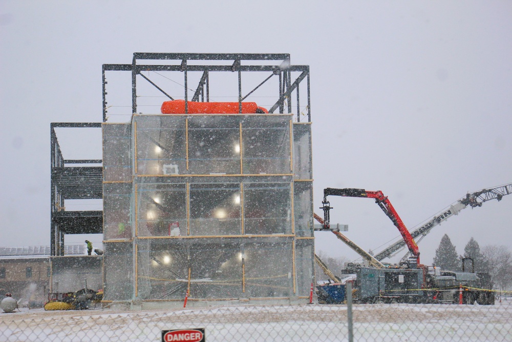 December 2024 construction operations for Fort McCoy East Barracks Project