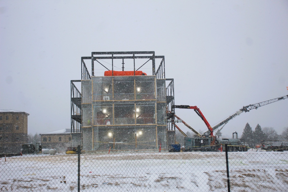 December 2024 construction operations for Fort McCoy East Barracks Project