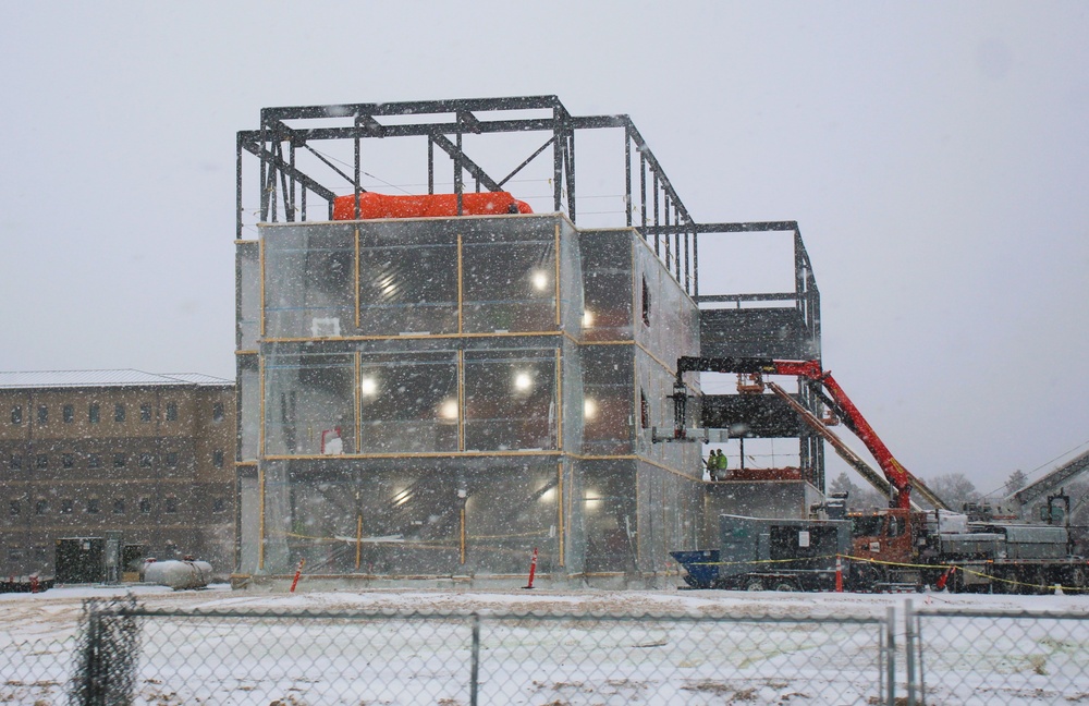 December 2024 construction operations for Fort McCoy East Barracks Project