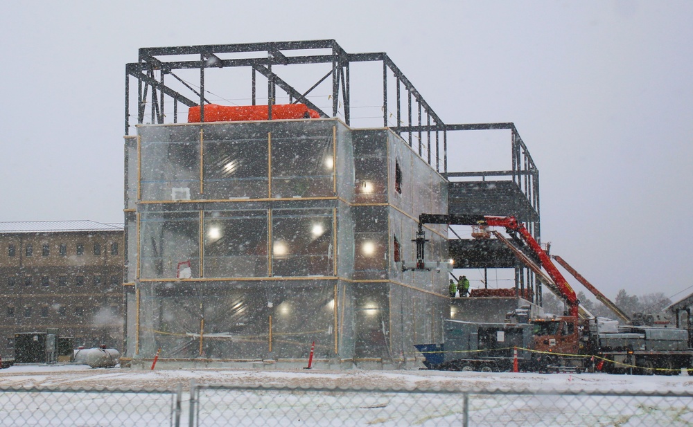 December 2024 construction operations for Fort McCoy East Barracks Project