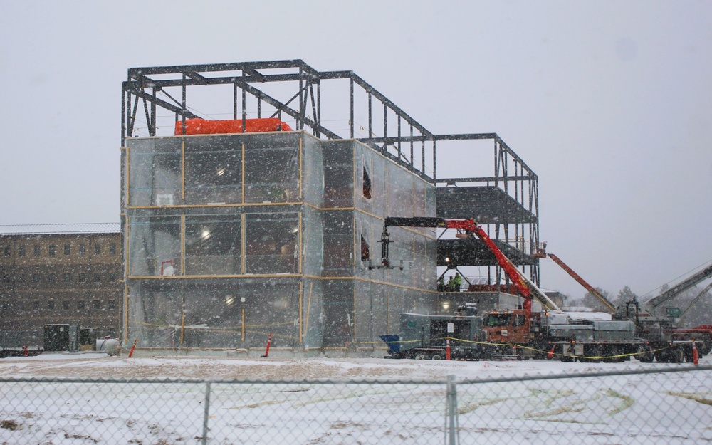 December 2024 construction operations for Fort McCoy East Barracks Project