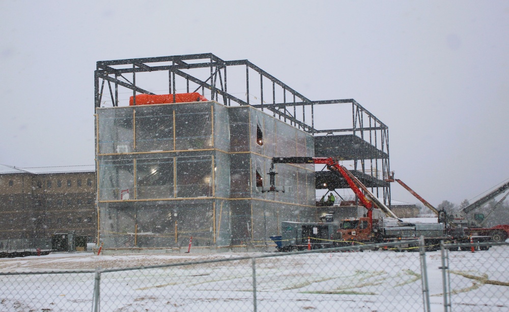 December 2024 construction operations for Fort McCoy East Barracks Project