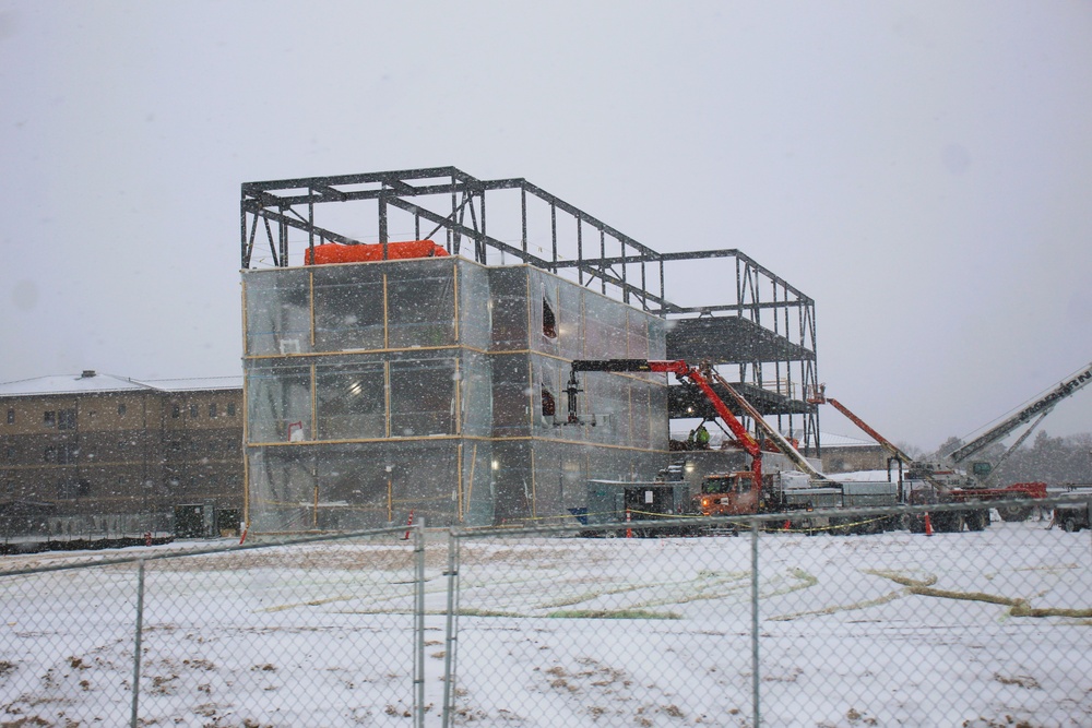 December 2024 construction operations for Fort McCoy East Barracks Project