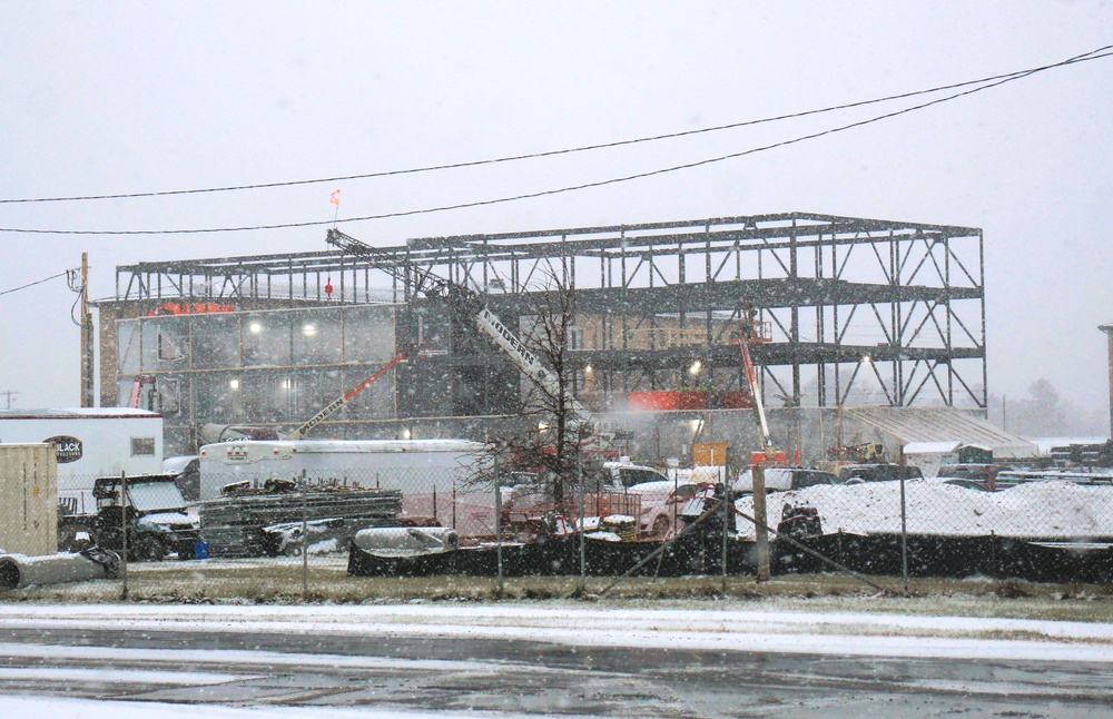 December 2024 construction operations for Fort McCoy East Barracks Project