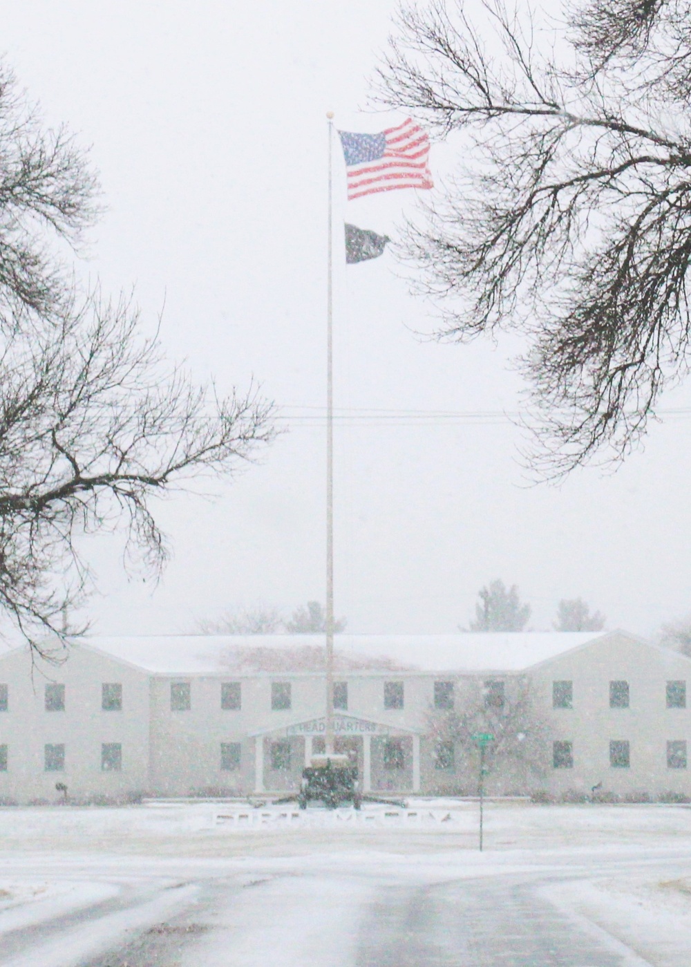 American Flag and Fort McCoy