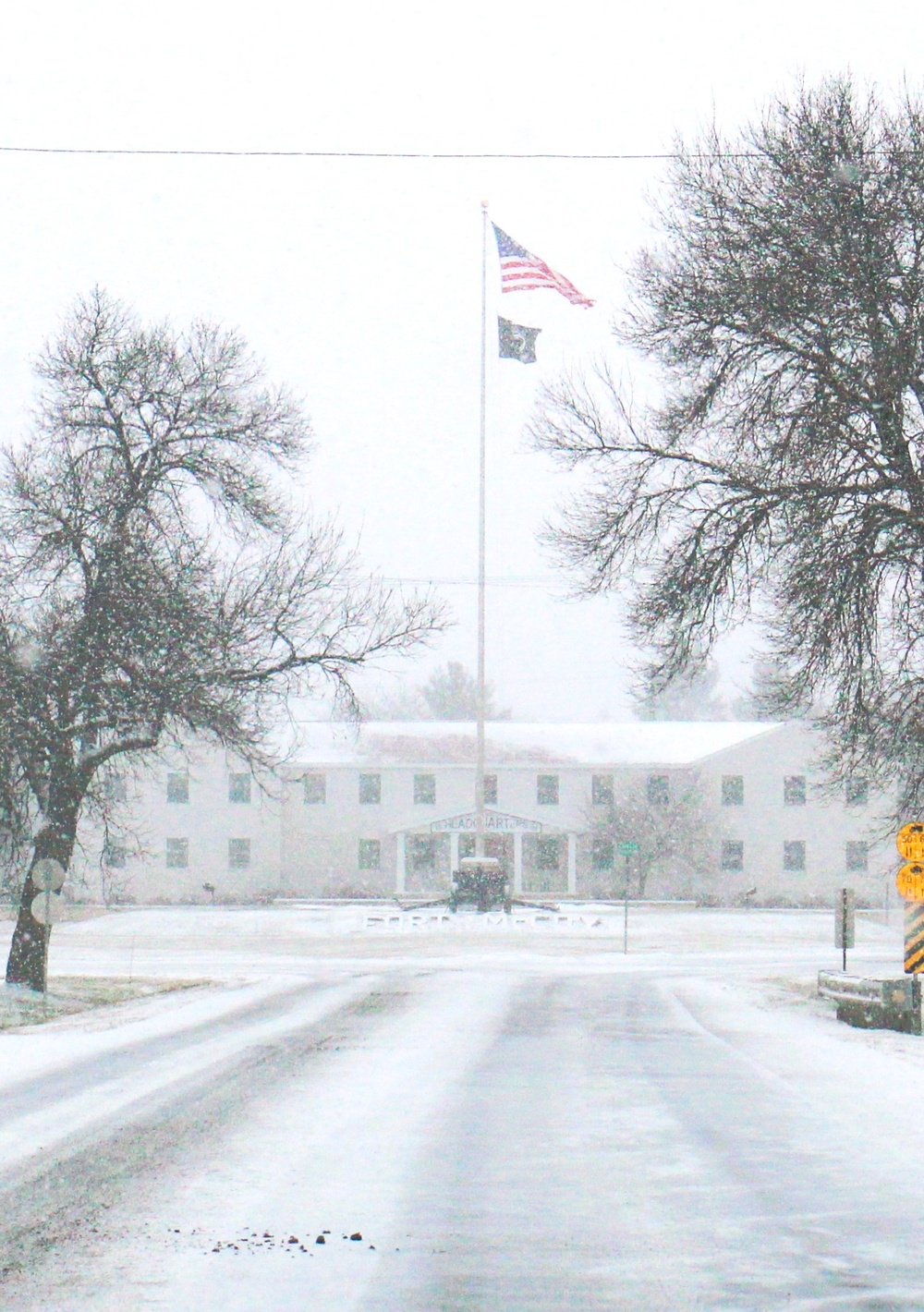 American Flag and Fort McCoy