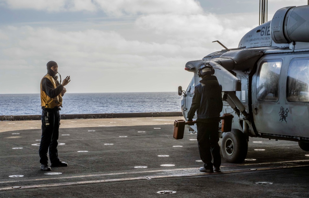 Abraham Lincoln conducts routine operations