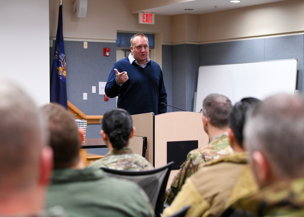 &quot;Downtown&quot; Josh Brown Speaks to Airmen at the 106th Rescue Wing