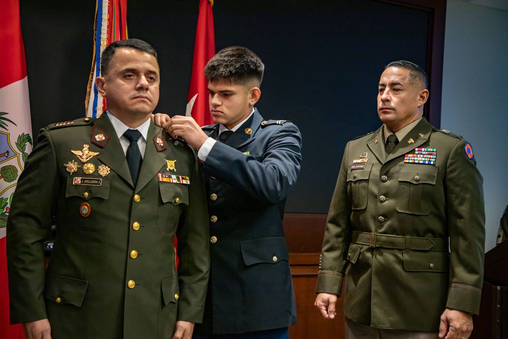 US Army South Peruvian Partner Nation Liaison Officer is Promoted to Colonel and Bids Farewell to the Unit