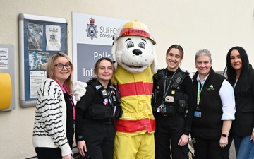 Sparky the Fire Dog visits local pre-school, Suffolk Constabulary