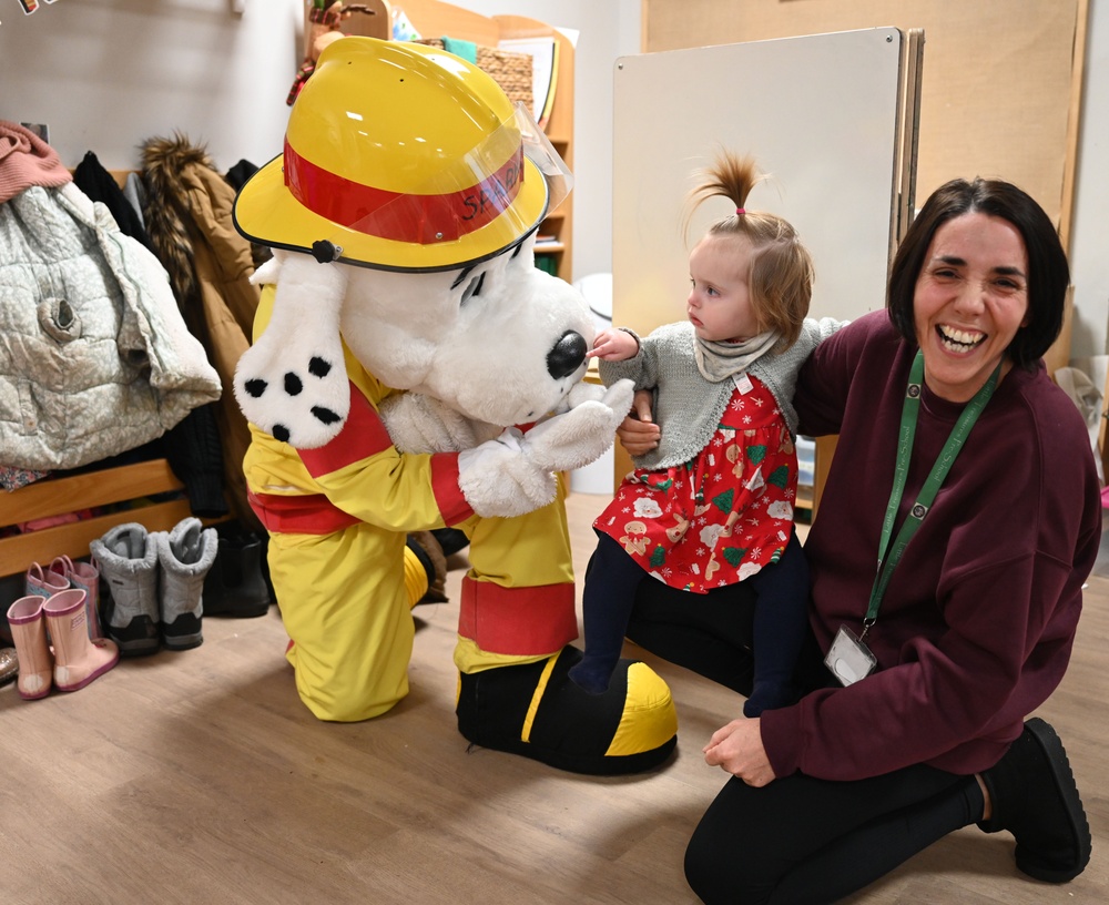 Sparky the Fire Dog visits local pre-school, Suffolk Constabulary