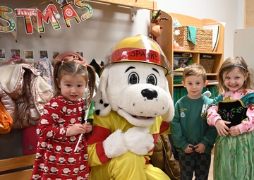 Sparky the Fire Dog visits local pre-school, Suffolk Constabulary