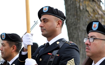 Army Reserve Soldiers lay wreaths for veterans dating back to the Revolutionary War