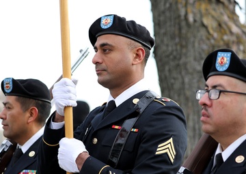 Army Reserve Soldiers lay wreaths for veterans dating back to the Revolutionary War