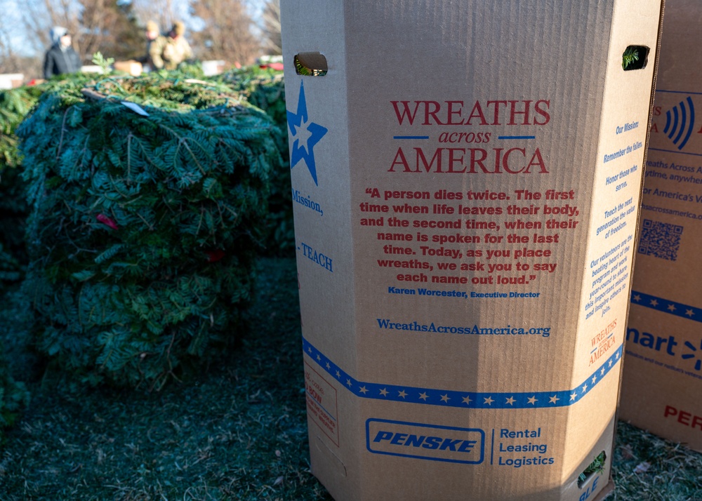 104th Fighter Wing volunteers with Wreaths Across America