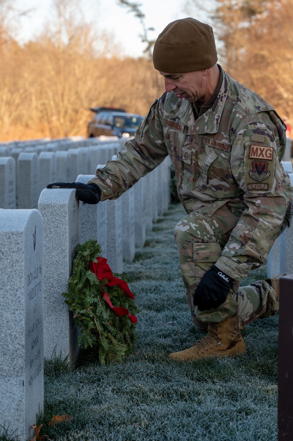 104th Fighter Wing volunteers with Wreaths Across America