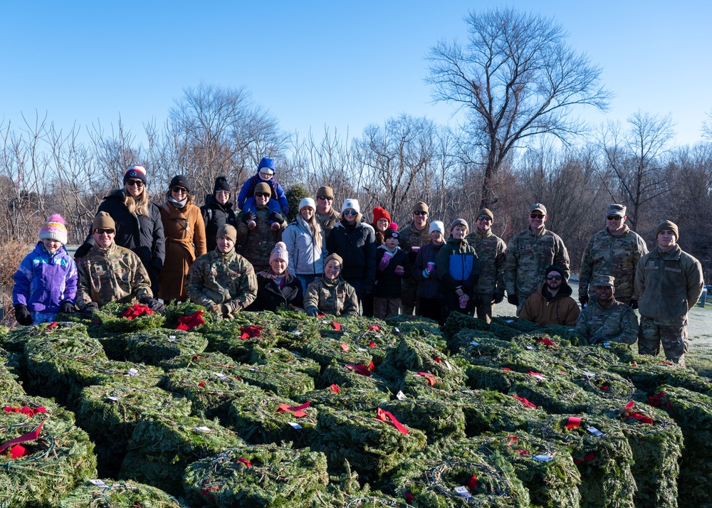 104th Fighter Wing volunteers with Wreaths Across America