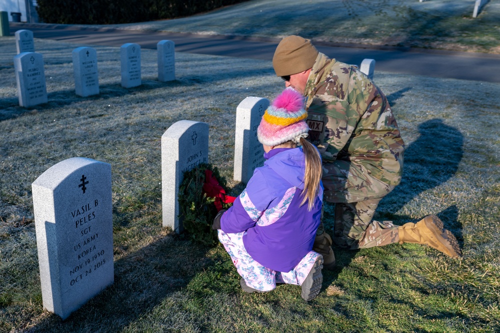 104th Fighter Wing volunteers with Wreaths Across America