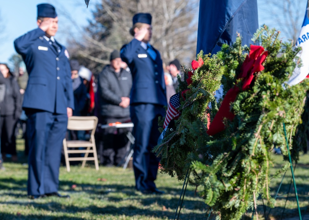 104th Fighter Wing volunteers with Wreaths Across America