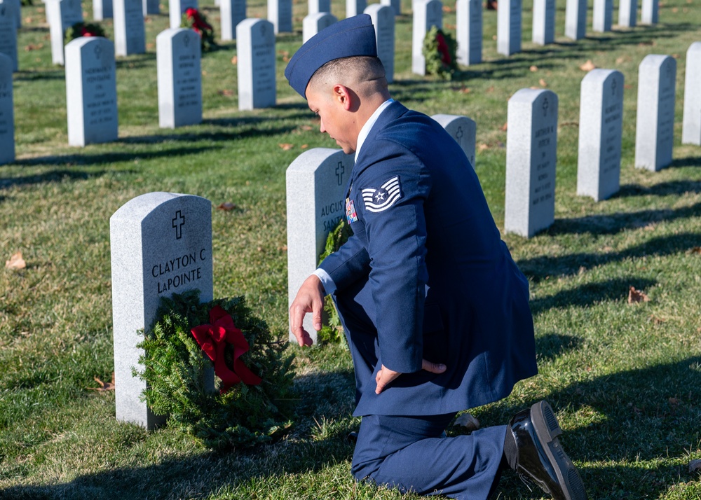 104th Fighter Wing volunteers with Wreaths Across America