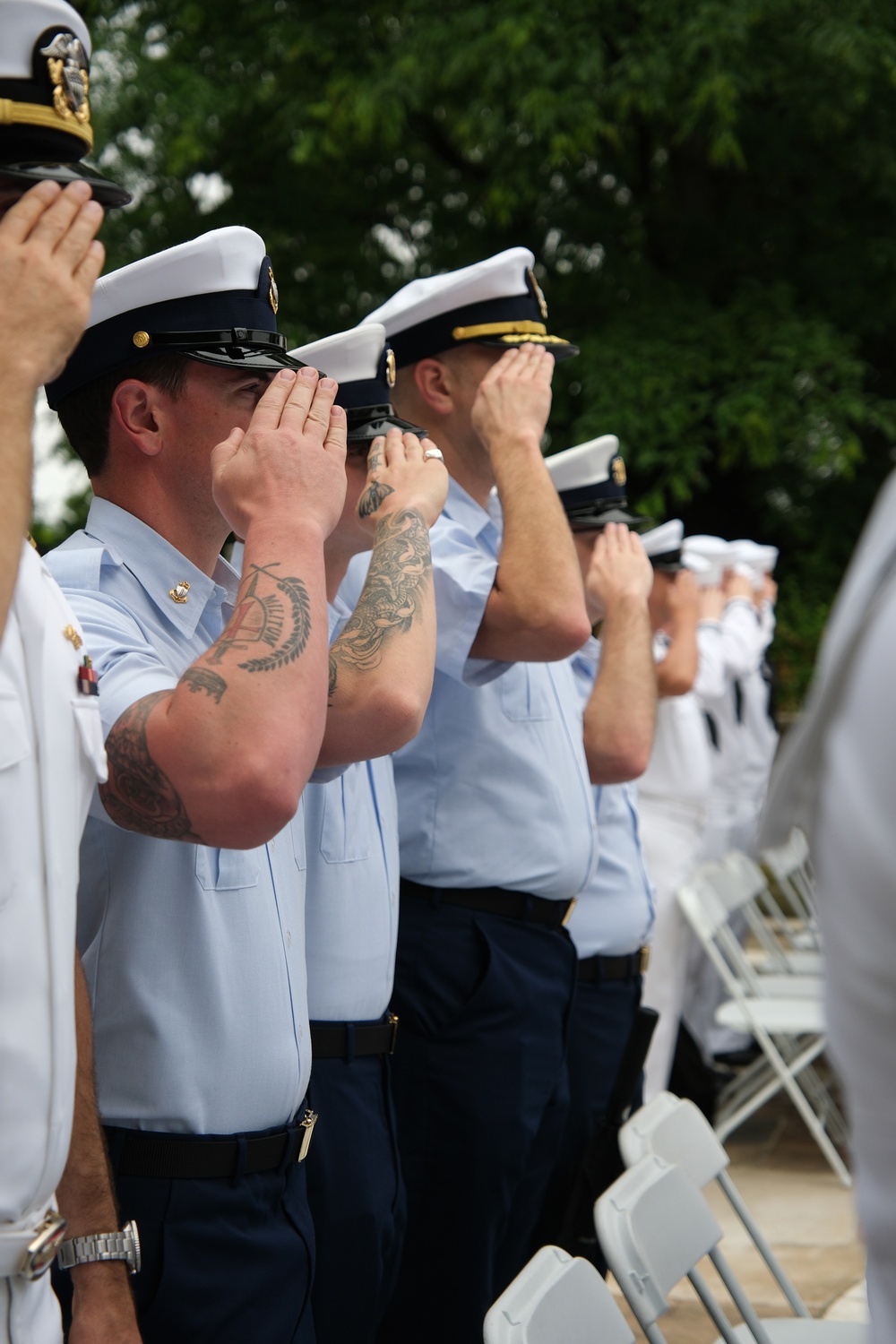 Coast Guard members participate in Memorial Day service