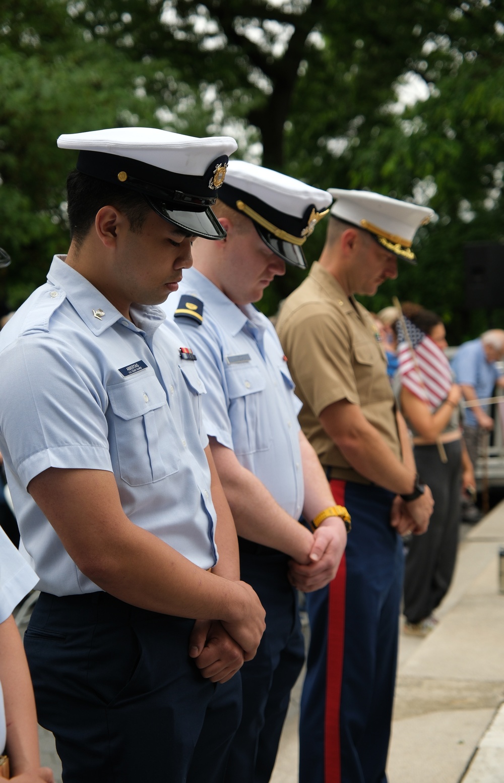 Coast Guard members participate in Memorial Day service