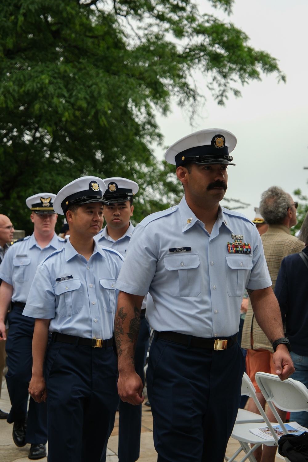 Coast Guard members participate in Memorial Day service