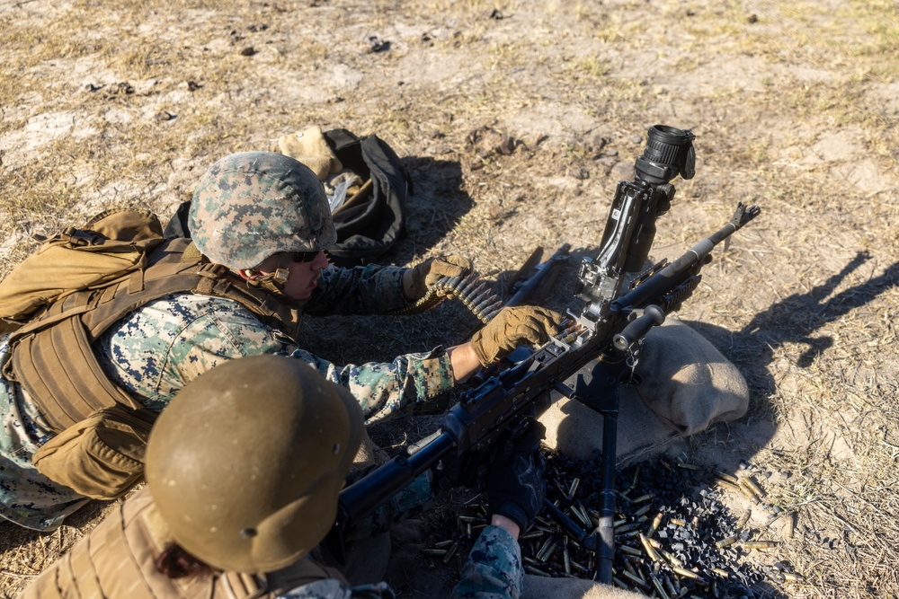 US Marines conduct crew-served weapons range