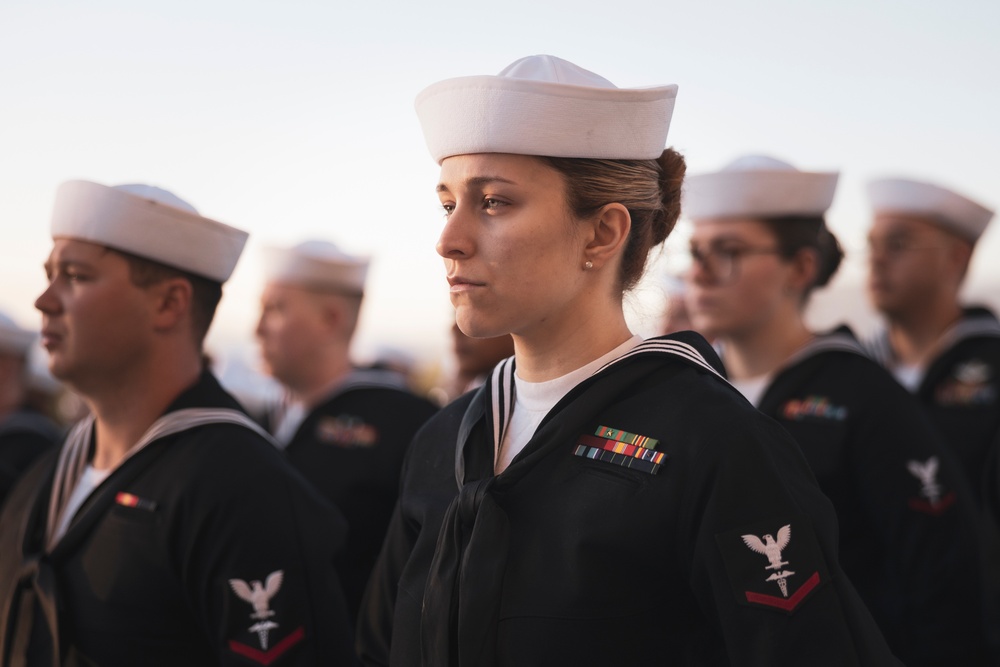 Robert E. Bush Naval Hospital conducts command dress blue inspection