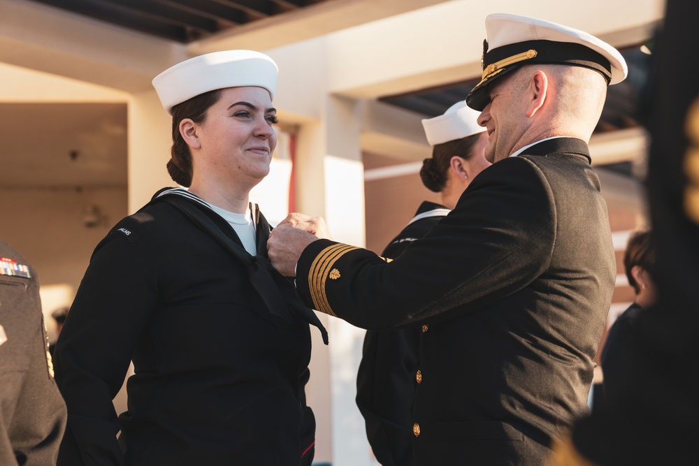 Robert E. Bush Naval Hospital conducts command dress blue inspection