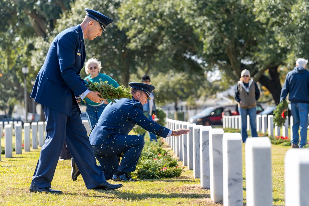 Keesler leadership participates in Wreaths Across America