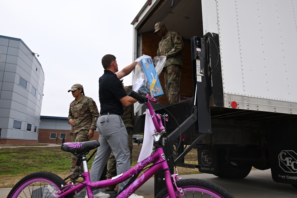 The 188th Wing Airmen collect toys for local foster children