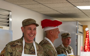 114th Fighter Wing leadership serve holiday meal to Airmen