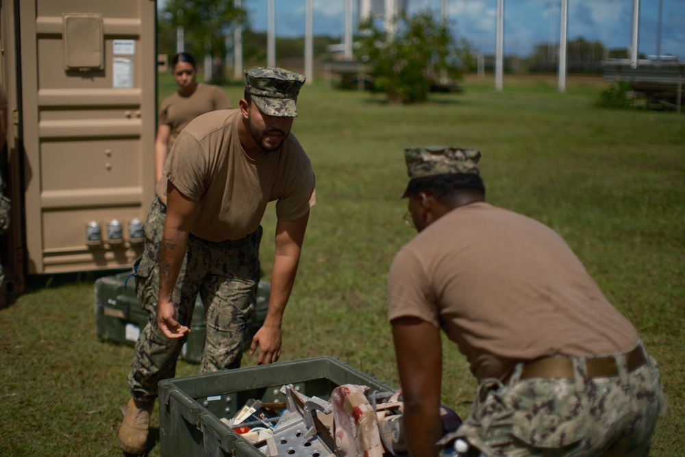 Seabees from NMCB-3 and NMCB-5 Detachment Yap RIP/TOA operations.