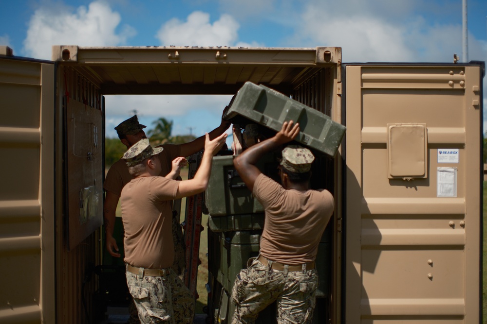 Seabees from NMCB-3 and NMCB-5 Detachment Yap RIP/TOA operations.